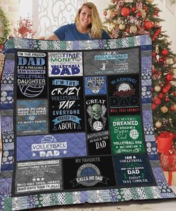 Volleyball Dad I'm The Crazy Volleyball Dad Everyone Warned You About Father's Day Quilt Blanket Bedding Set