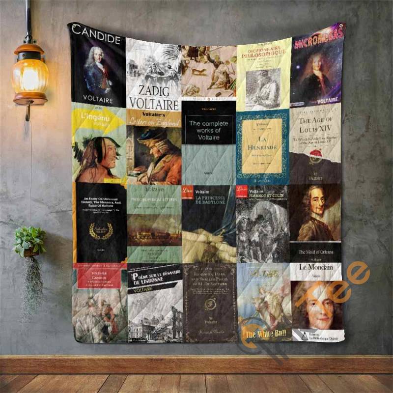 Voltaire Book Lover Personalized Quilt Blanket Bedding Set