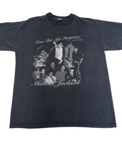 Vtg Michael Jackson Memorial Rock Pop T Shirt Black Fade 2009