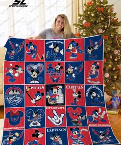 WC Washington Capitals Disney Mickey Let's Go Caps Quilt Blanket Bedding Set