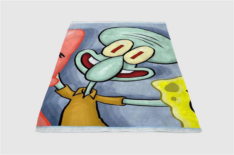 Wallpaper Spongebob Bersama Patrick Dan Squidward Sherpa Fleece Blanket Gifts for Family, for Couple