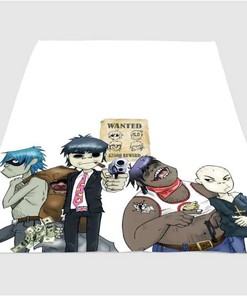 Wanted Gorillaz Band Sherpa Fleece Blanket Gifts for Family, for Couple