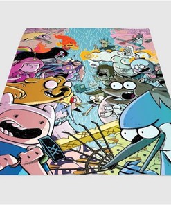 War Adventure Time Character Sherpa Fleece Blanket Gifts for Family, for Couple