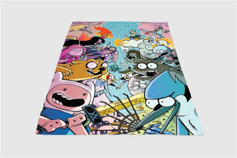 War Adventure Time Character Sherpa Fleece Blanket Gifts for Family, for Couple