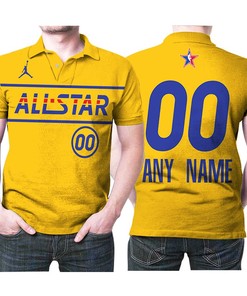Warriors Nba 2021 All Star Western Conference Gold Jersey Style 3D All Over Print Polo Shirt