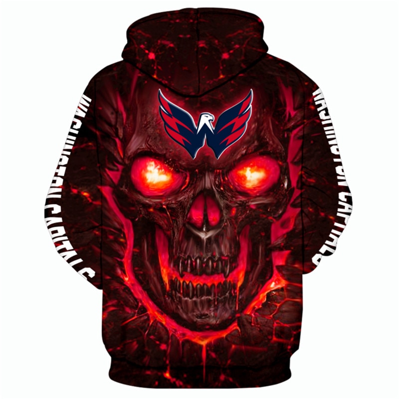 Washington Capitals Halloween Hoodie 3D Skulls Pullover Nhl - Image 2