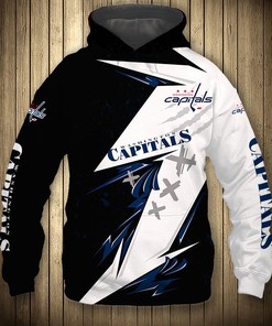 Washington Capitals Hoodie 3D Thunder Design Pullover Nhl