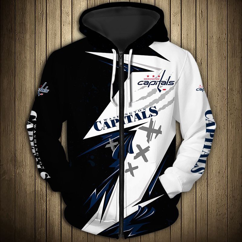 Washington Capitals Hoodie 3D Thunder Design Pullover Nhl - Image 3