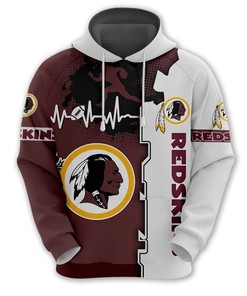 Washington Football Team 3D All Over Print Zip Hoodie for Nfl Fans