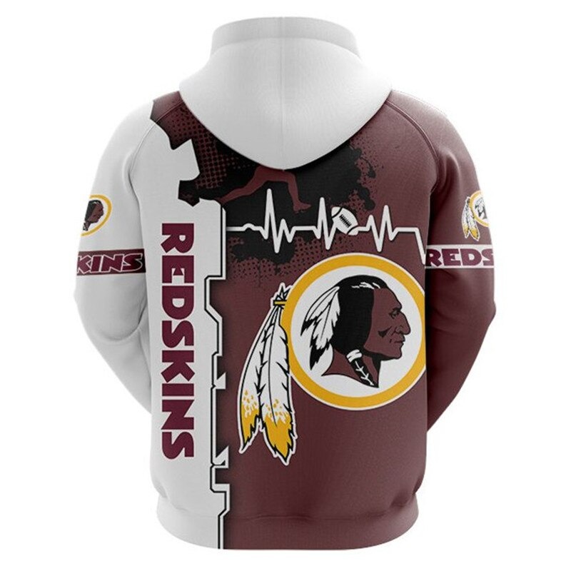 Washington Football Team 3D All Over Print Zip Hoodie for Nfl Fans - Image 2