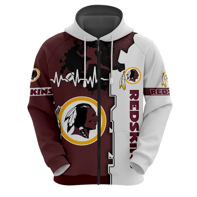 Washington Football Team 3D All Over Print Zip Hoodie for Nfl Fans - Image 3