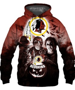 Washington Football Team Hoodie 3D Halloween Horror Night Gift for Fans