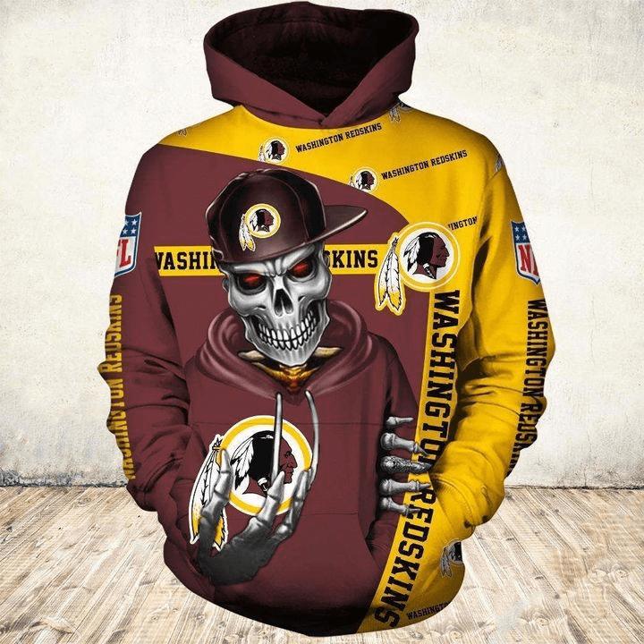Washington Football Team Hoodie 3D Zip Hoodie Cute Death Gifts for Fans