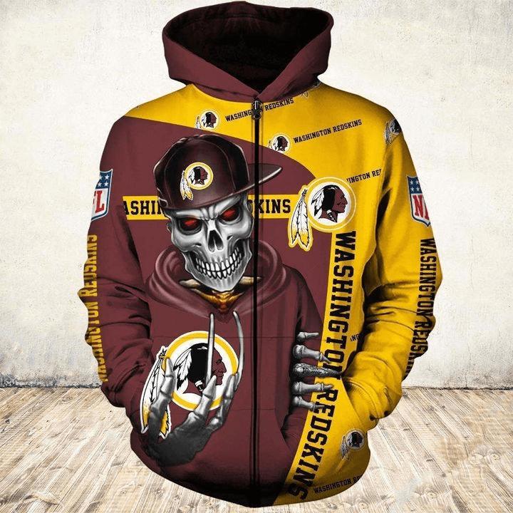 Washington Football Team Hoodie 3D Zip Hoodie Cute Death Gifts for Fans - Image 2