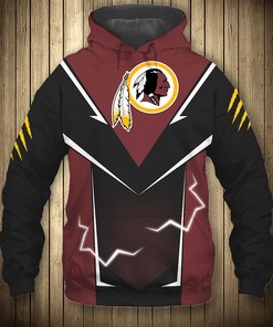 Washington Football Team Hoodie Lightning Graphic Gifts for Fans