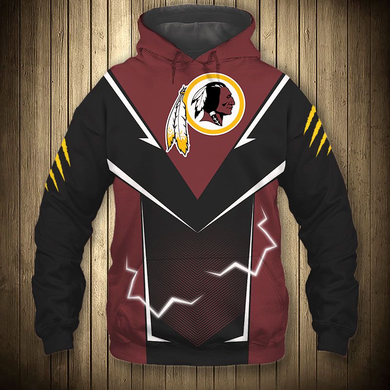 Washington Football Team Hoodie Lightning Graphic Gifts for Fans