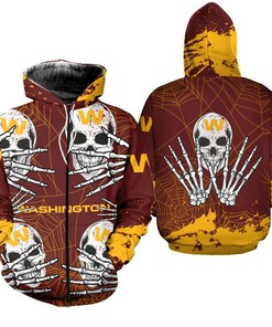 Washington Football Team Hoodie Skull for Halloween Graphic