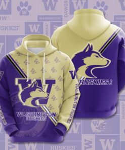 Washington Huskies Custom All Over Print Hoodie 3D For All