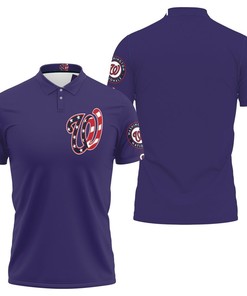 Washington Nationals 2020 Mlb Blue Us Flag 3D All Over Print Polo Shirt