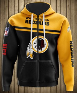 Washington Redskins 3D Skull Hoodie Pullover Zip Hoodie for Fans