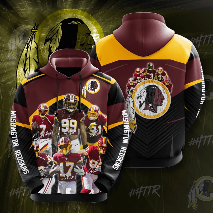 Washington Redskins Custom Sport All Over Print Hoodie 3D Style 5