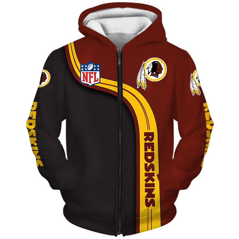 Washington Redskins Hoodie 3D Cute Zip Hoodie Pullover Gift for Fans - Image 2