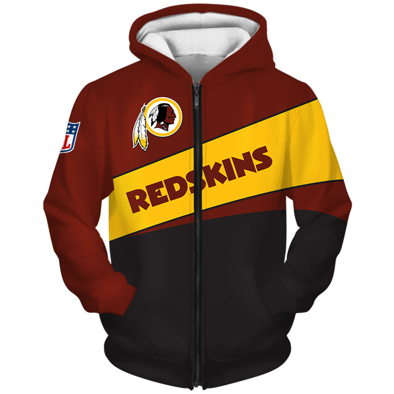 Washington Redskins Hoodie 3D Zip Hoodie - Image 2