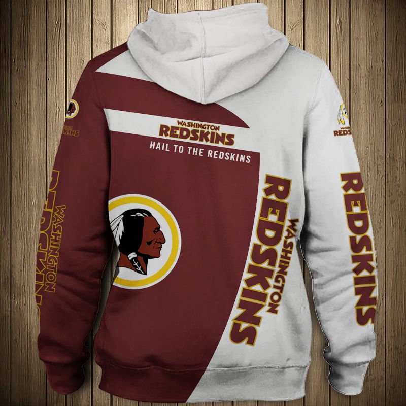 Washington Redskins Hoodie 3D Zip Hoodie Pullover Gift for Fans - Image 2