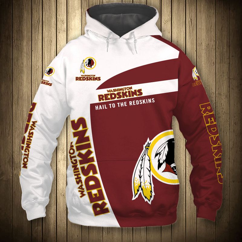 Washington Redskins Hoodie 3D Zip Hoodie Pullover Gift for Fans - Image 3