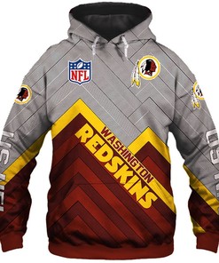 Washington Redskins Hoodie 3D Zip Hoodie Pullover Size S-5Xl