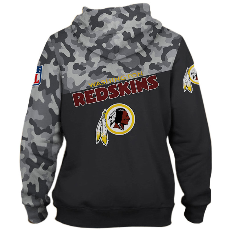Washington Redskins Military Hoodie 3D Zip Hoodie 3D Zip Hoodie Long Sleeve New Season - Image 2