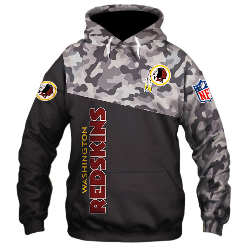 Washington Redskins Military Hoodie 3D Zip Hoodie 3D Zip Hoodie Long Sleeve New Season - Image 3