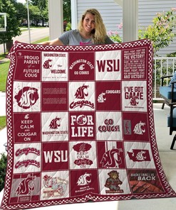 Washington State Cougars Ncaa Quilt Blanket Bedding Set