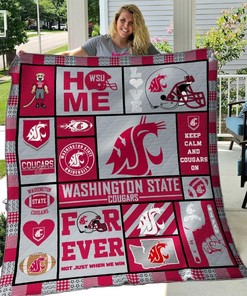 Washington State Cougars Quilt Blanket Bedding Set Gifts for Fans