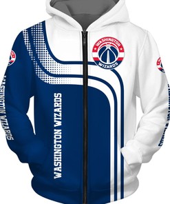 Washington Wizards Zipper Hoodie 3D Zip Hoodie for Fans