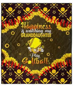 Watching My Granddaughter Play Softball Sunflower Blanket For Granddaughter Birthday84