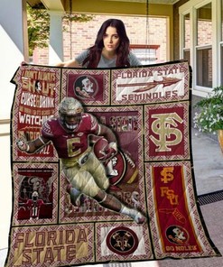 Watching Ncaa Florida State Seminoles Combined Green Quilt Blanket Bedding Set