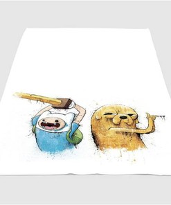 Water Color Adventure Tim Sherpa Fleece Blanket Gifts for Family, for Couple