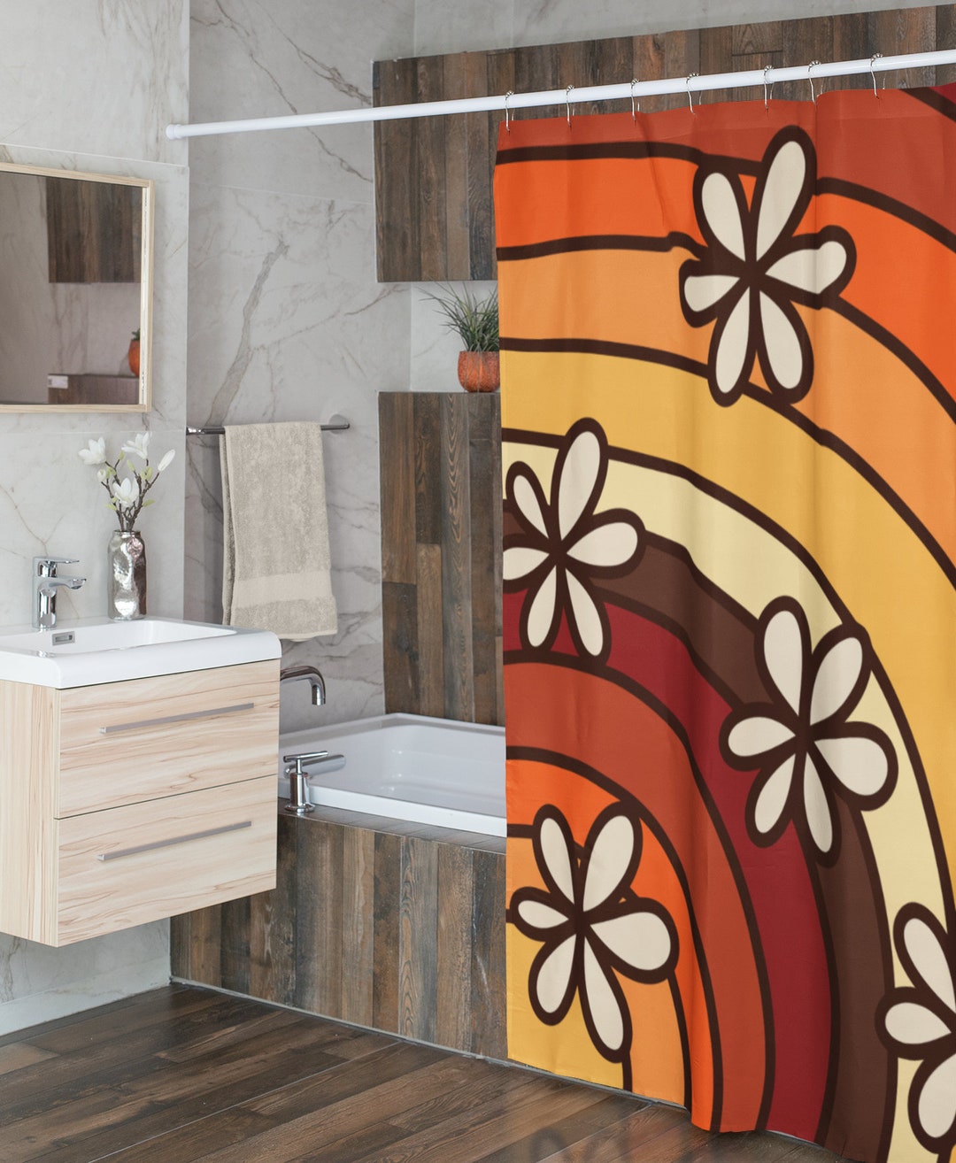 Watercolor Brush Strokes Shower Curtain - A Minimalist Art Piece For Your Bathroom