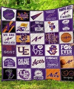 We Are Ncaa Evanville Purple Aces Collection Quilt Blanket Bedding Set