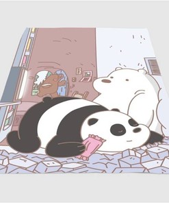 We Bare Bears Illustration Sherpa Fleece Blanket Gifts for Family, for Couple