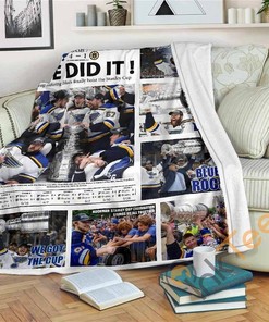 We Did It History Made Blues News Fleece Express Sherpa Fleece Blanket Gifts for Family, for Couple