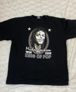 We Fundamentals Michael Jackson Men'S Black Cotton Short Sleeve T-Shirt