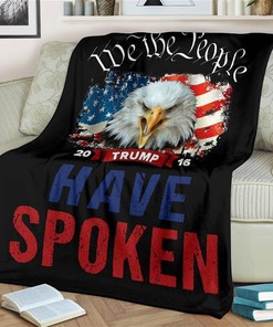 We The People Have Spoken Trump 2020 Sherpa Fleece Blanket Gifts for Family, for Couple