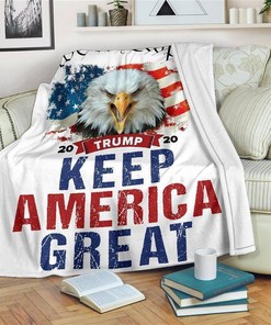We The People Keep America Great Trump 2020 Sherpa Fleece Blanket Gifts for Family, for Couple