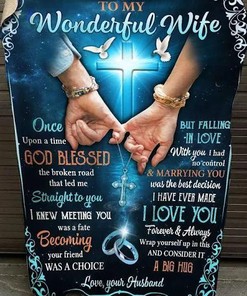 Wedding God To My Wonderful Wife I Love You Forever and Always Fleece Blanket For Wife From Husband
