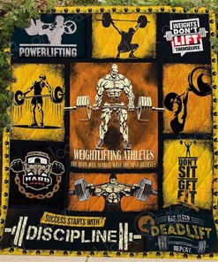Weightlifting Athletes Quilt Blanket Bedding Set