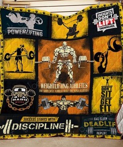 Weightlifting Athletes Success Start Discipline Quilt Blanket Bedding Set