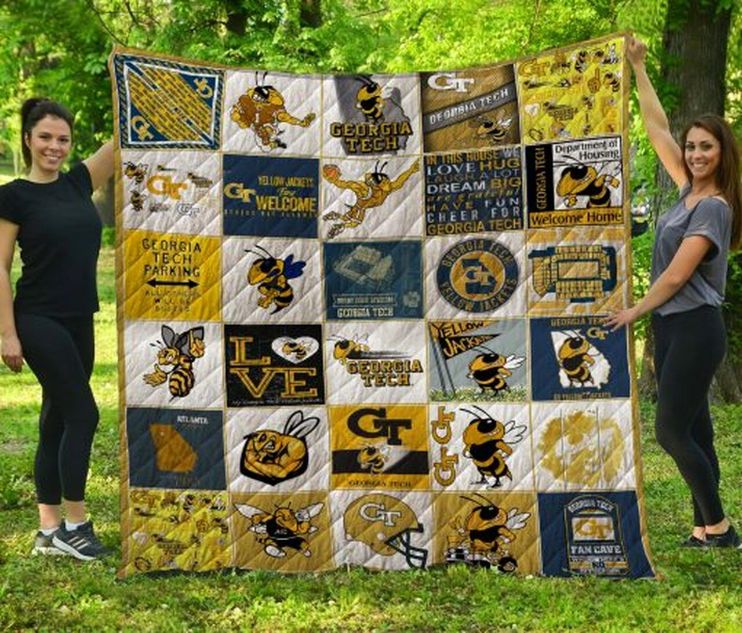 Welcome Home Ncaa Georgia Tech Yellow Jackets Loved Quilt Blanket Bedding Set