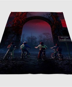 Welcome To Hawkins Stranger Things Sherpa Fleece Blanket Gifts for Family, for Couple